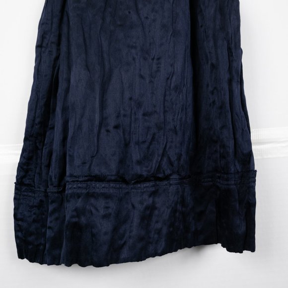 J. CREW navy blue silk blend sleeveless ruffle dress size 6 - Picture 9 of 11